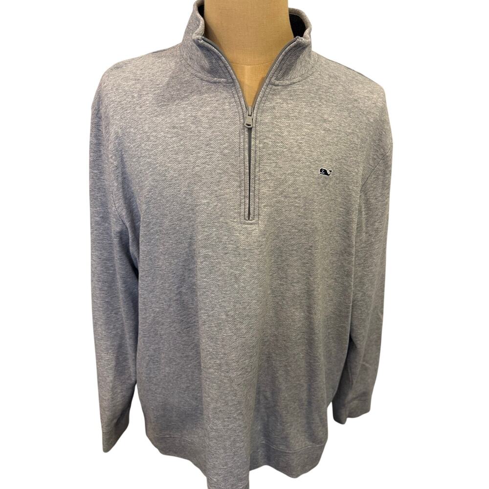 VINEYARD VINES Heather Gray 1/4 zip Pullover Jacket Shirt Top men XXL 2XL
